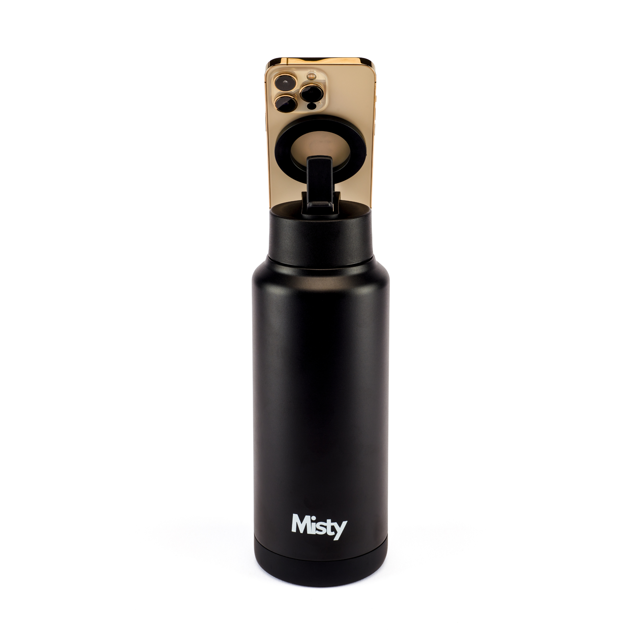 Thermal water bottle with magsafe phone holder