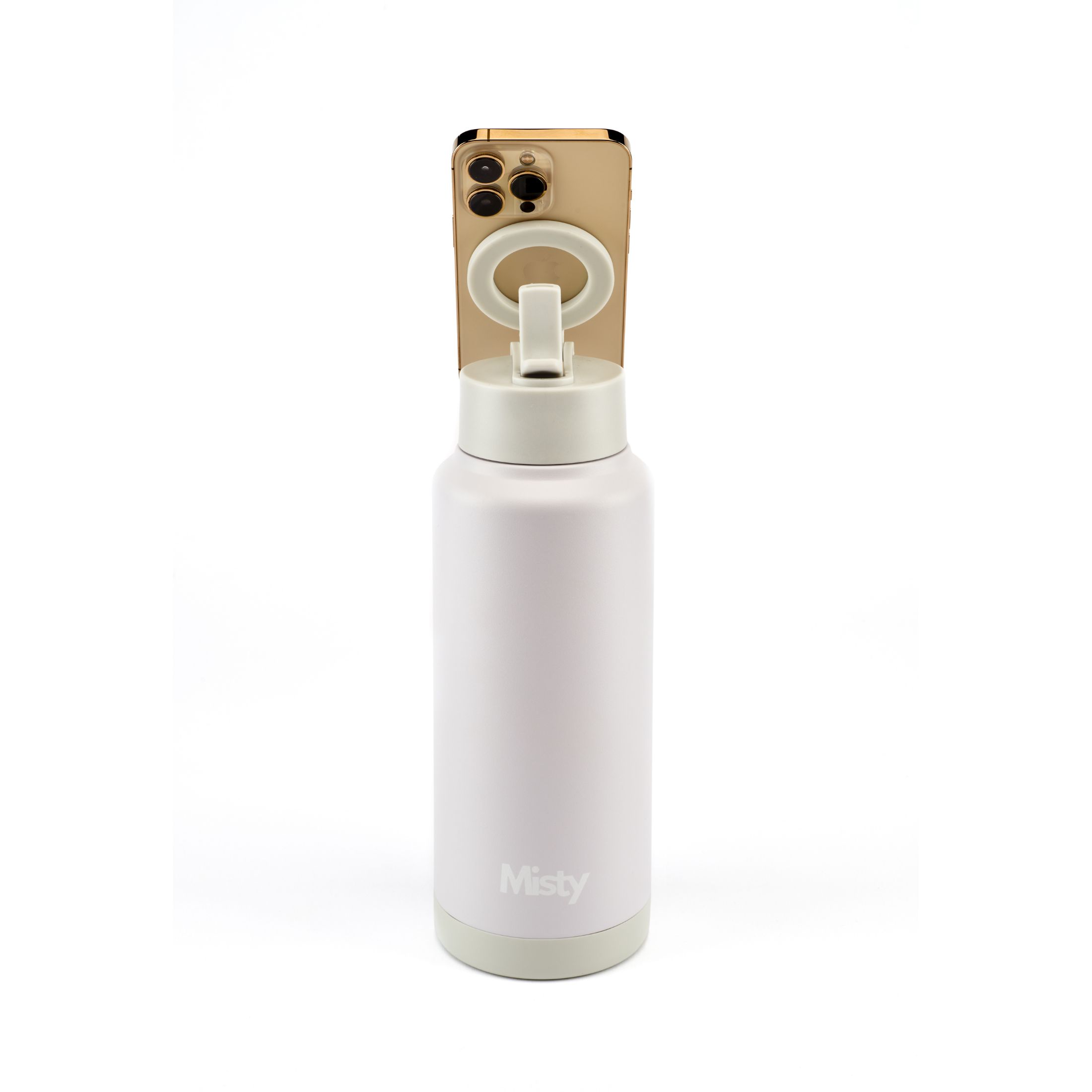 Thermal water bottle with magsafe phone holder