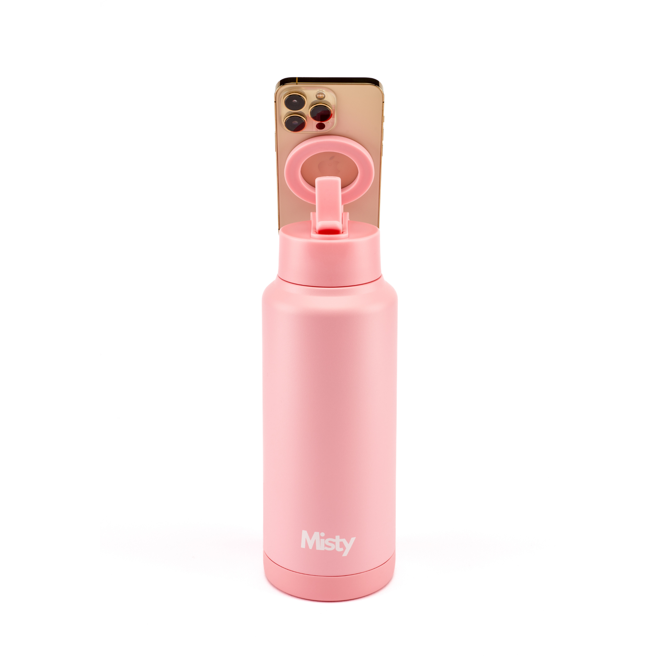 Thermal water bottle with magsafe phone holder