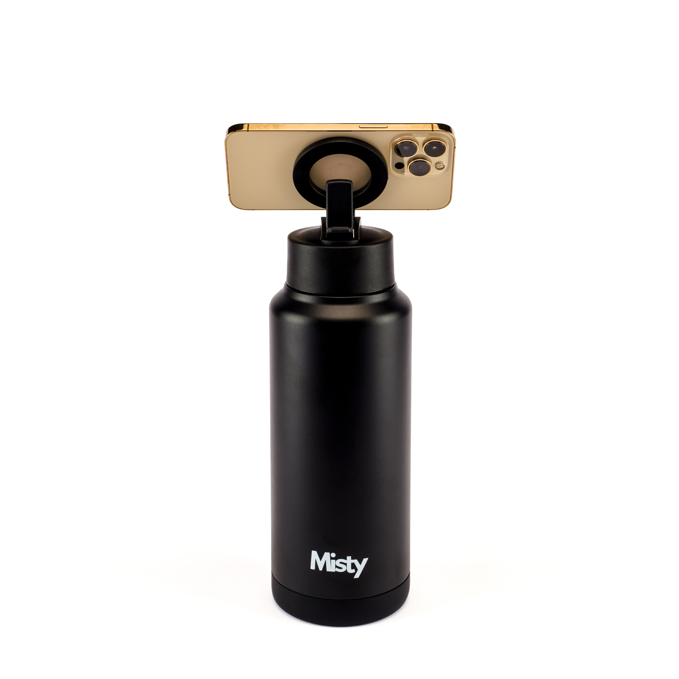 Thermal water bottle with magsafe phone holder