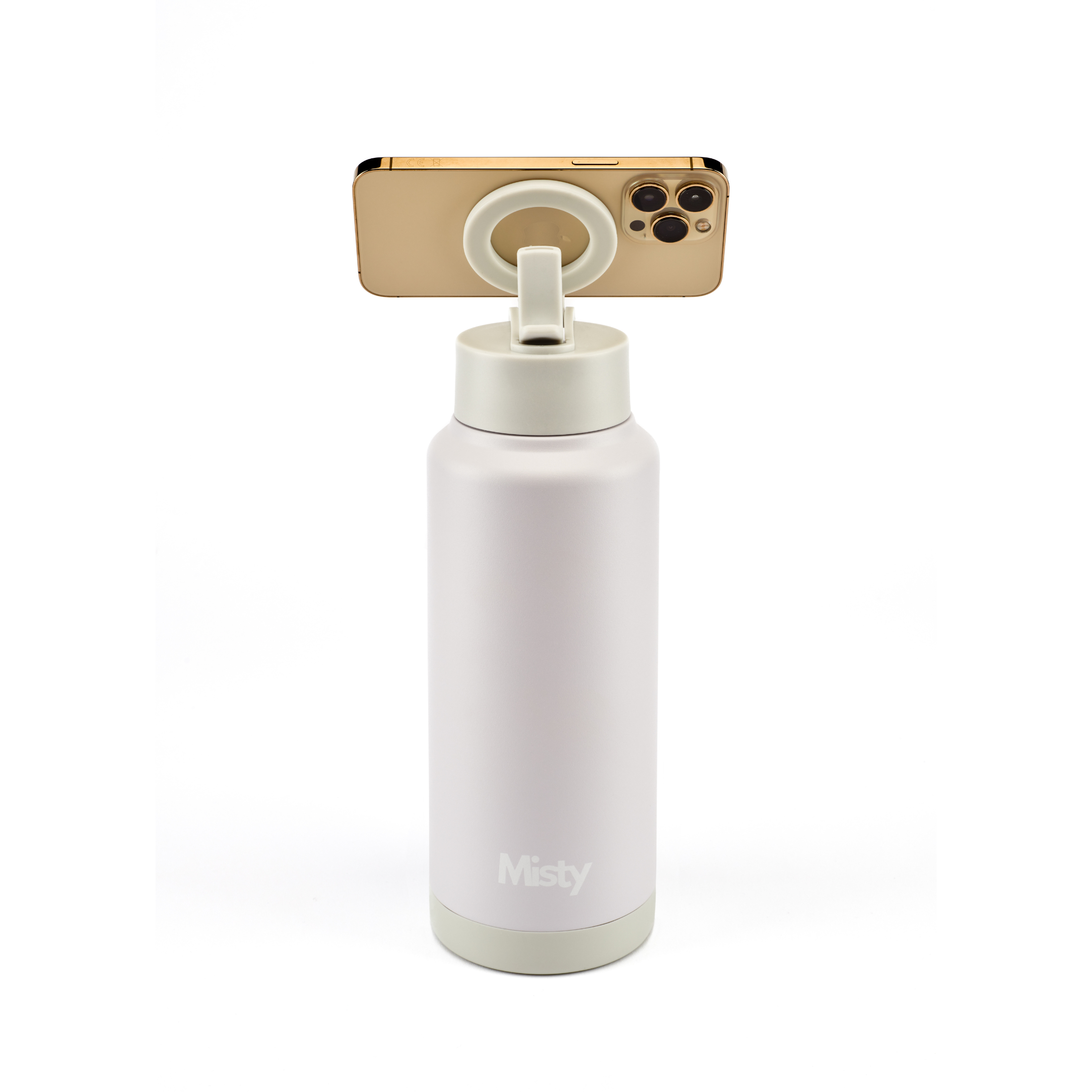 Thermal water bottle with magsafe phone holder